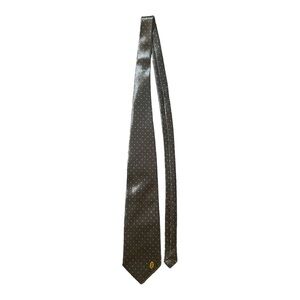 Brown and Gold Yves Saint Laurent dotted tie